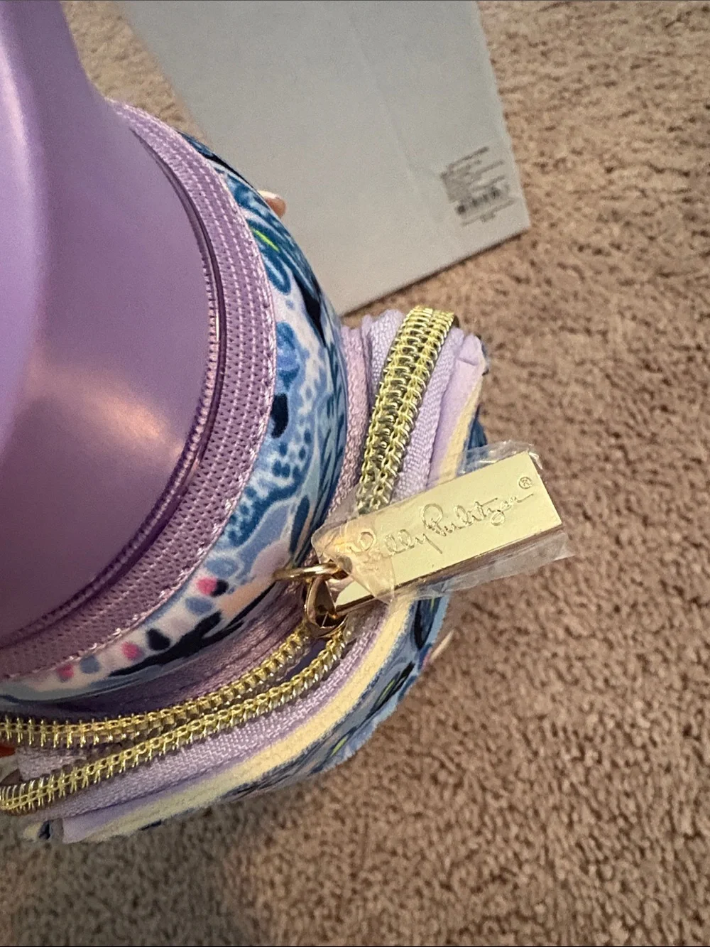 Lilly Pulitzer Lavender Phone Case Water Bottle with Floral Insulated Sleeve - Picture 3 of 4